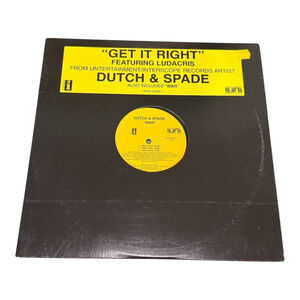 Dutch & Spade Vinyl Get It Right Ludacris Promo 12" Single War 2001 Hip Hop Rap